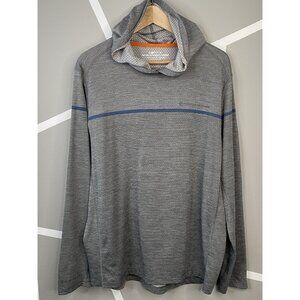 Vineyard Vines Striped Sankaty Hoodie Men’s L Gray On-The-Go Performance Sailing
